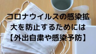 コロナウイルスの感染拡大を防止するためには【外出自粛や感染予防】